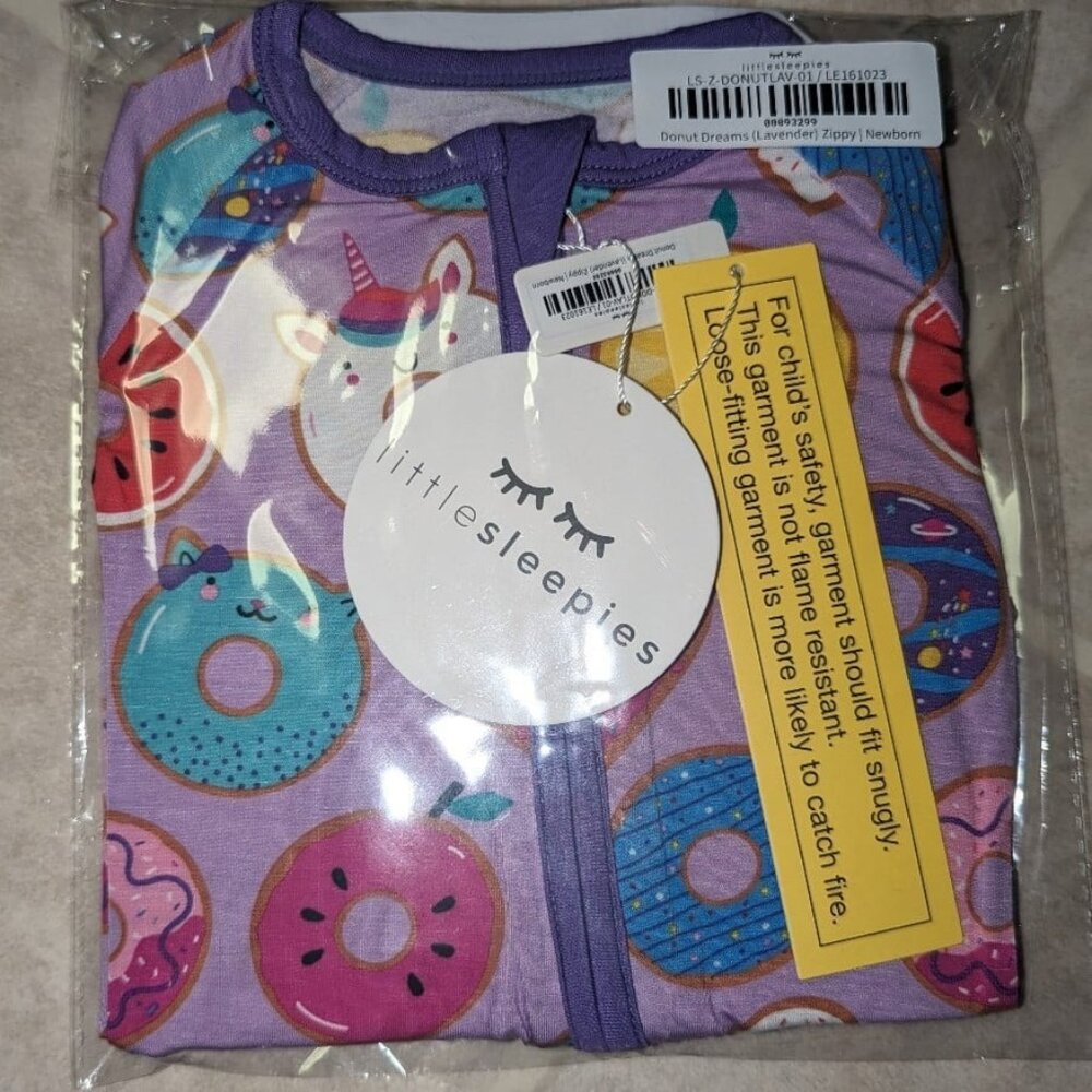 Little Sleepies Donut Dreams Lavender Newborn NEW NWT NIB